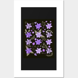 Folksy Wildflowers Periwinkle Posters and Art